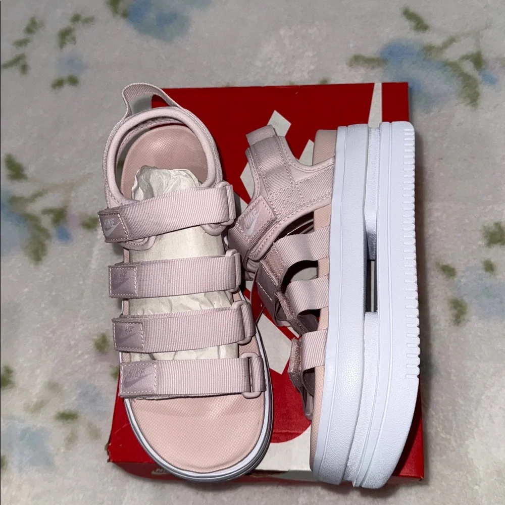 Nike Icon Classic Blush Pink Platform Sandals - Picture 3 of 6